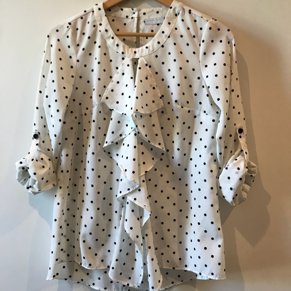New York & Company polka dot blouse